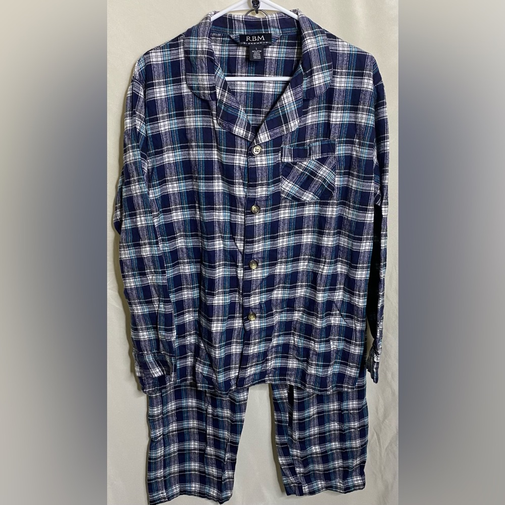 Vintage Unisex Plaid RBM Sleepwear Set 100% Cotton